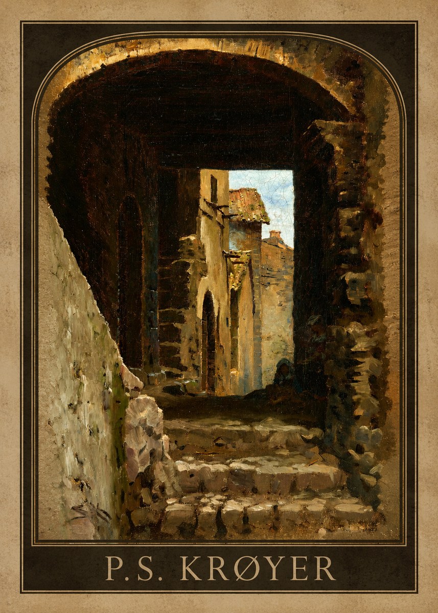 P.S. Krøyer Archway in an Italian Street No1 - Plakat