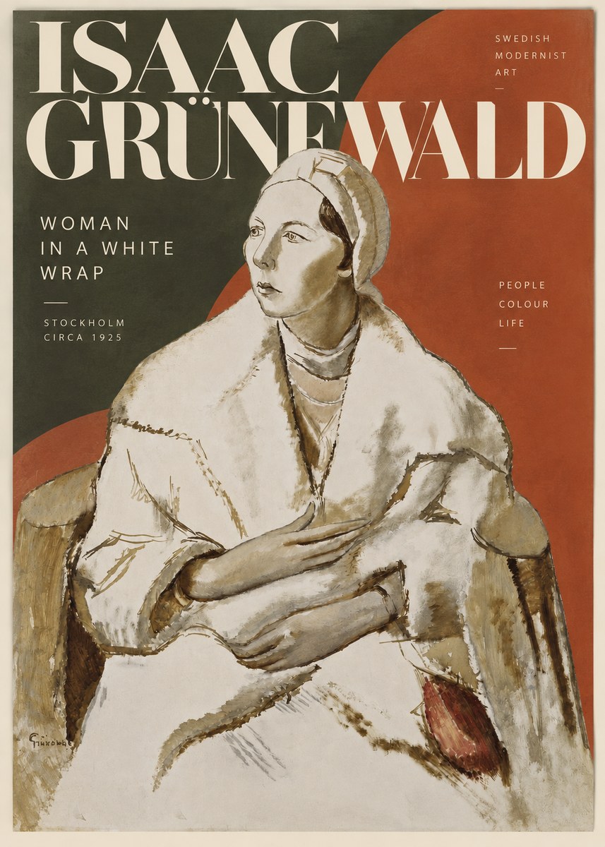 Isaac Grünewald Woman in a White Wrap No2 - Plakat