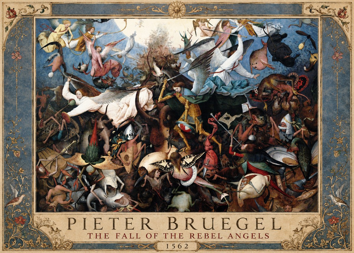 Pieter Bruegel The Fall of the Rebel Angels I No1 - Plakat