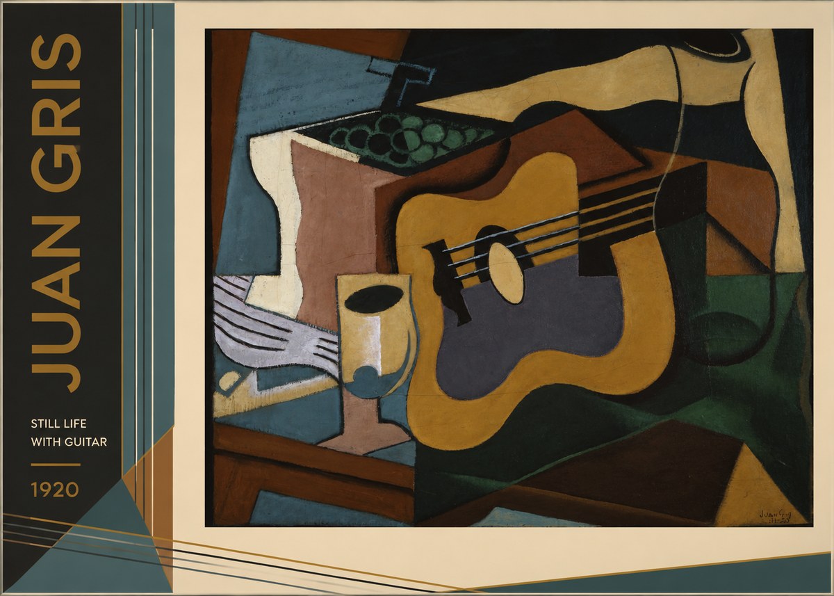 Juan Gris Still Life with Guitar No2 - Plakat
