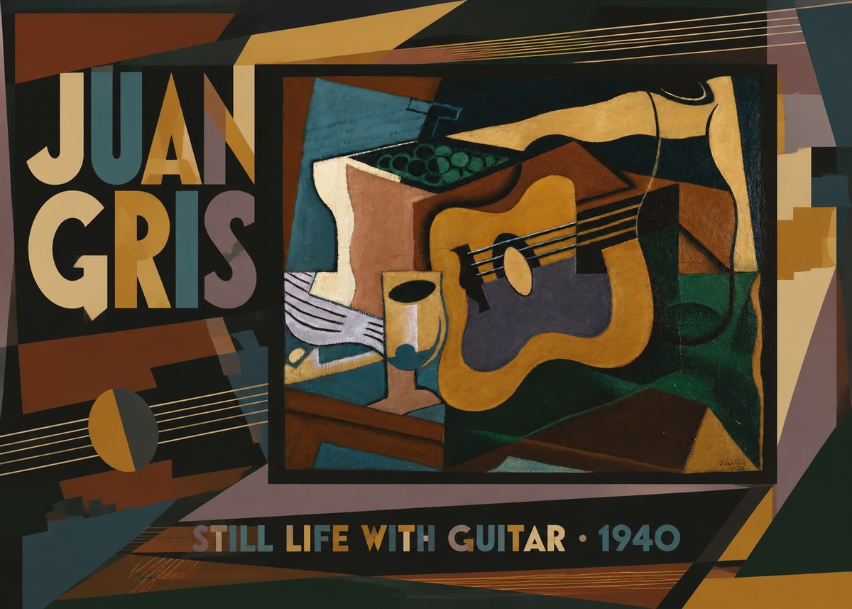 Juan Gris Still Life with Guitar No6 - Plakat