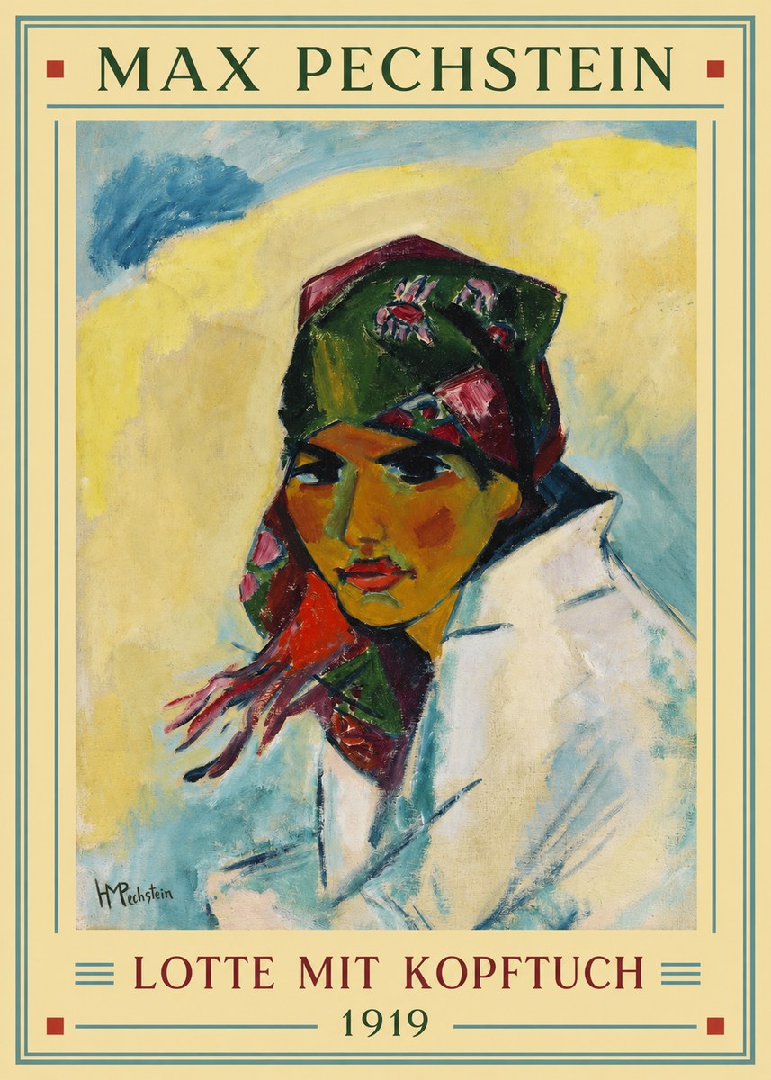 Max Pechstein Lotte Mit Kopftuch 1919 No2 - Plakat