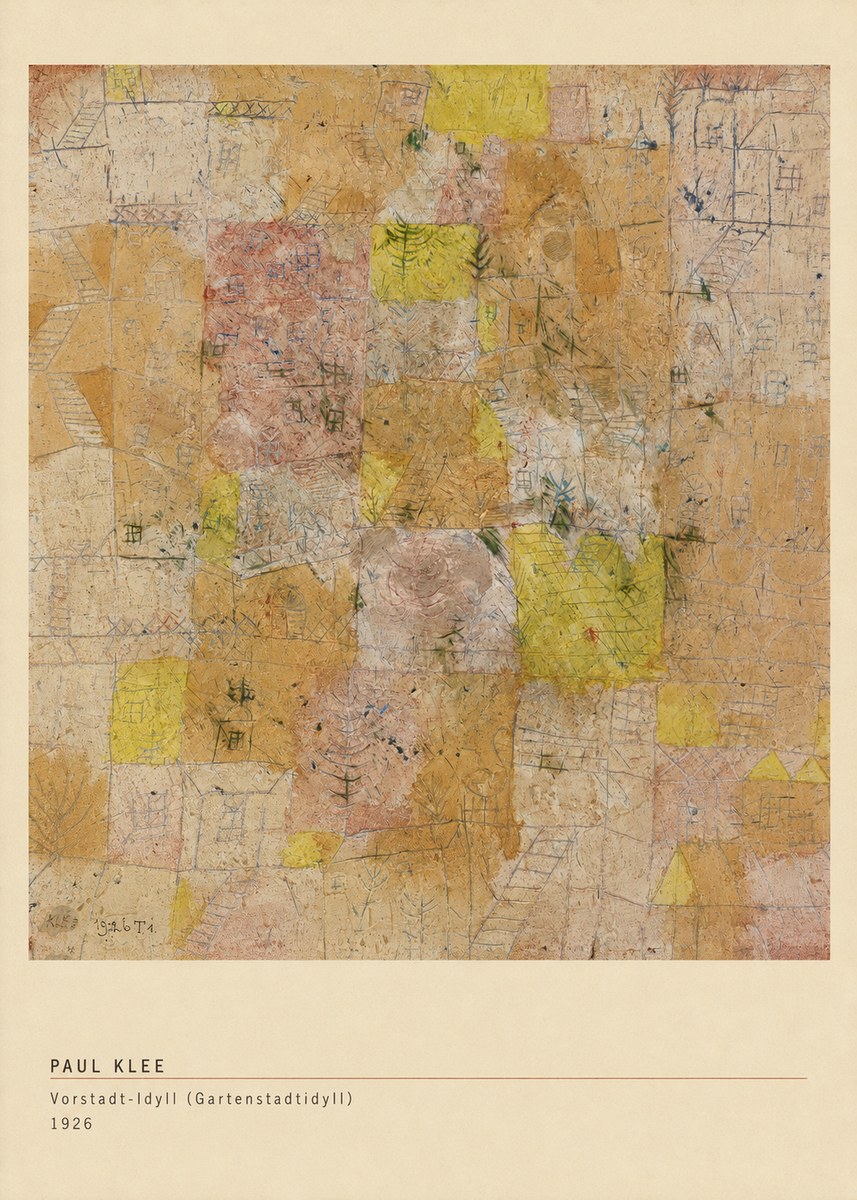 Paul Klee Vorstadt-idyll (Gartenstadtidyll) No5 - Plakat