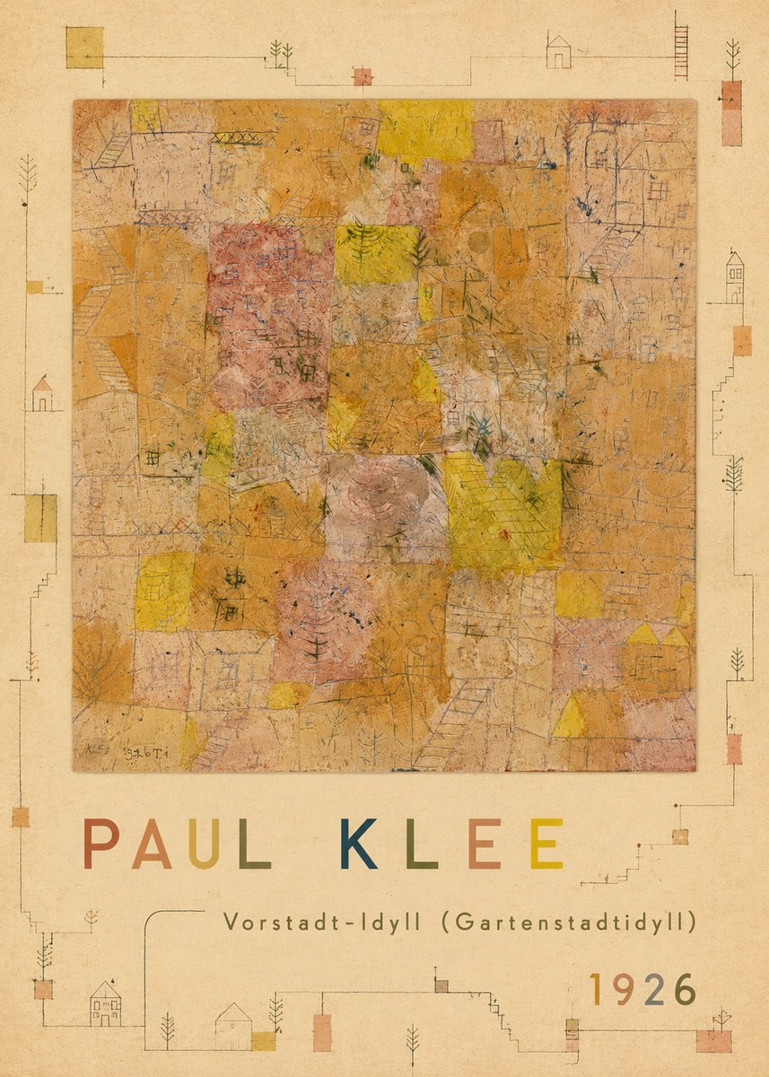 Paul Klee Vorstadt-idyll (Gartenstadtidyll) No6 - Plakat