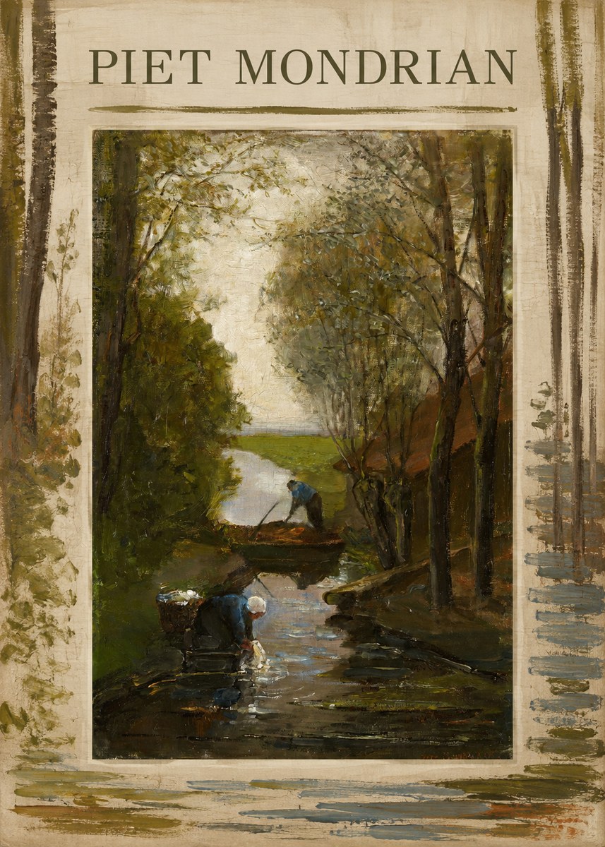 Piet Mondrian Washday on the Canal No2 - Plakat