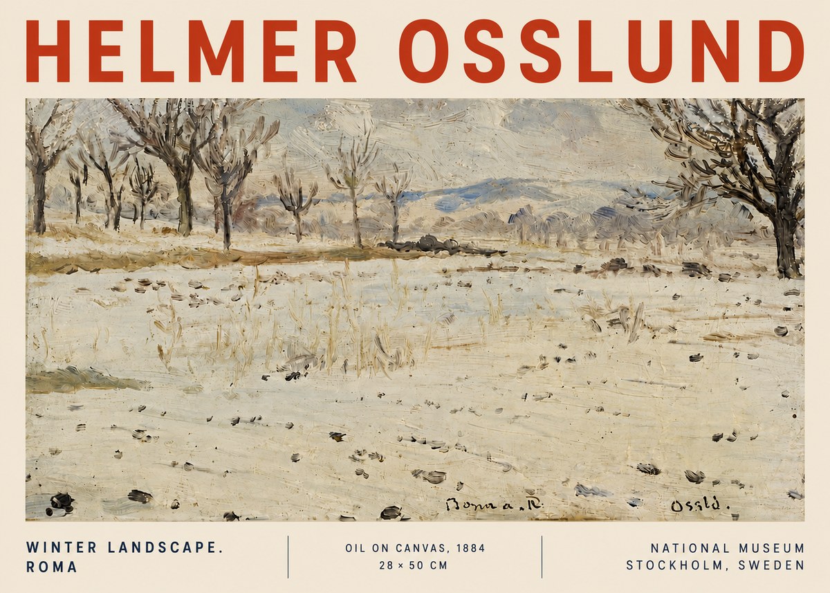 Helmer Osslund Winter Landscape. Roma No4 - Plakat