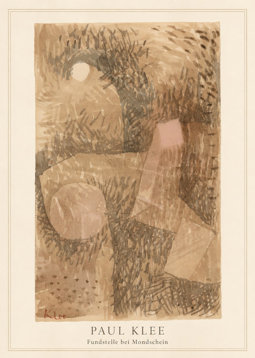 Paul Klee Fundstelle Bei Mondschein No3 - Plakat