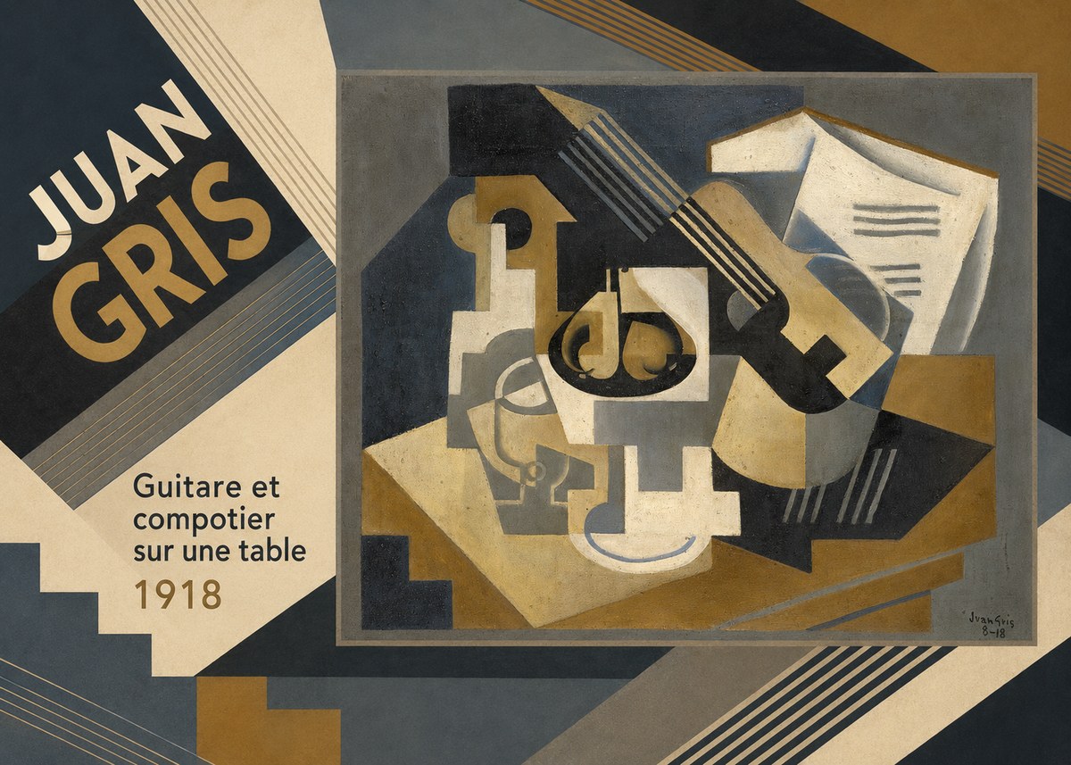 Juan Gris Guitare Et Compotier Sur Une Table No3 - Plakat