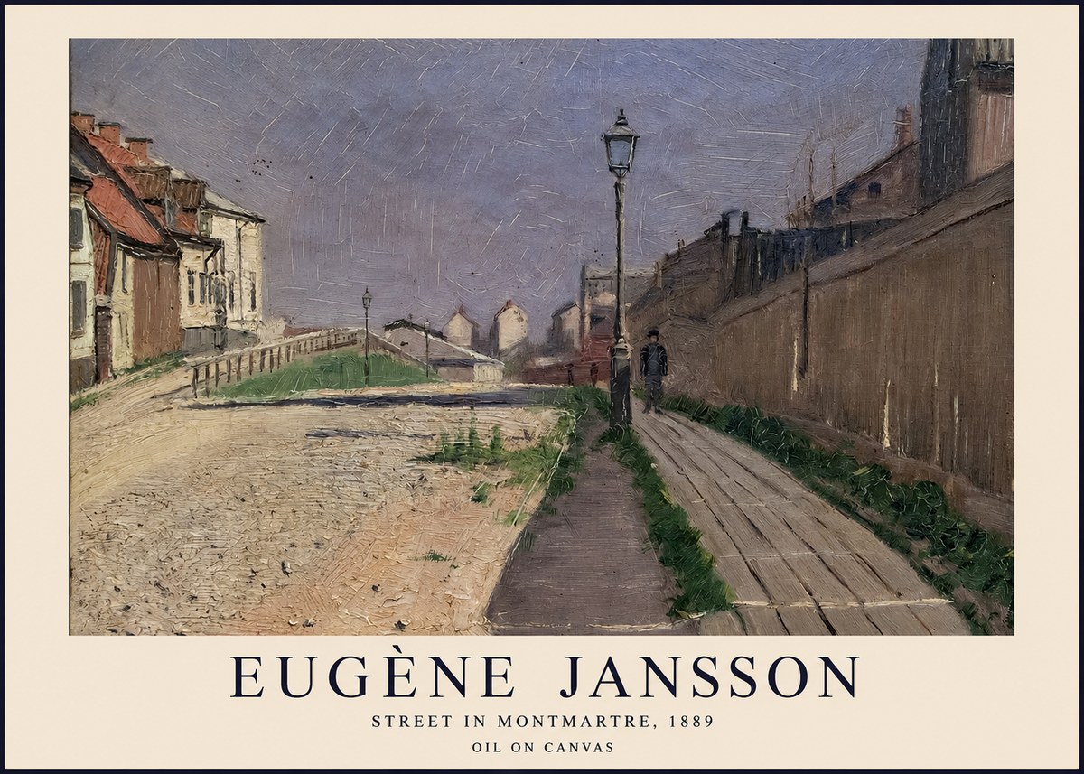 Eugène Jansson Street in Montmartre, 1889 No1 - Plakat