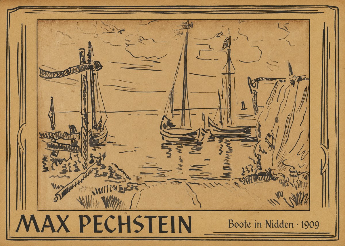 Max Pechstein Boote in Nidden No1 - Plakat