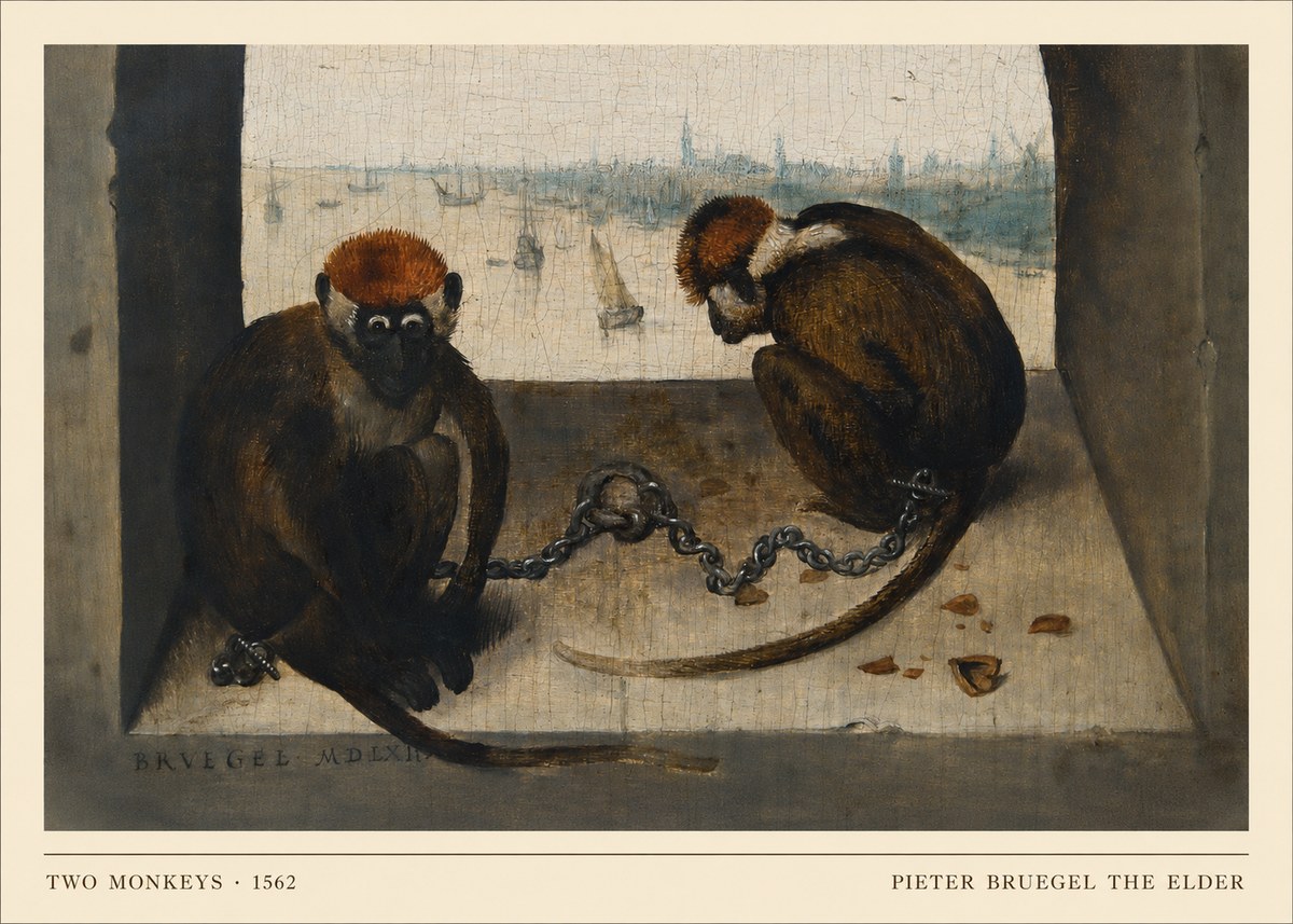 Pieter Bruegel Two Monkeys I No4 - Plakat