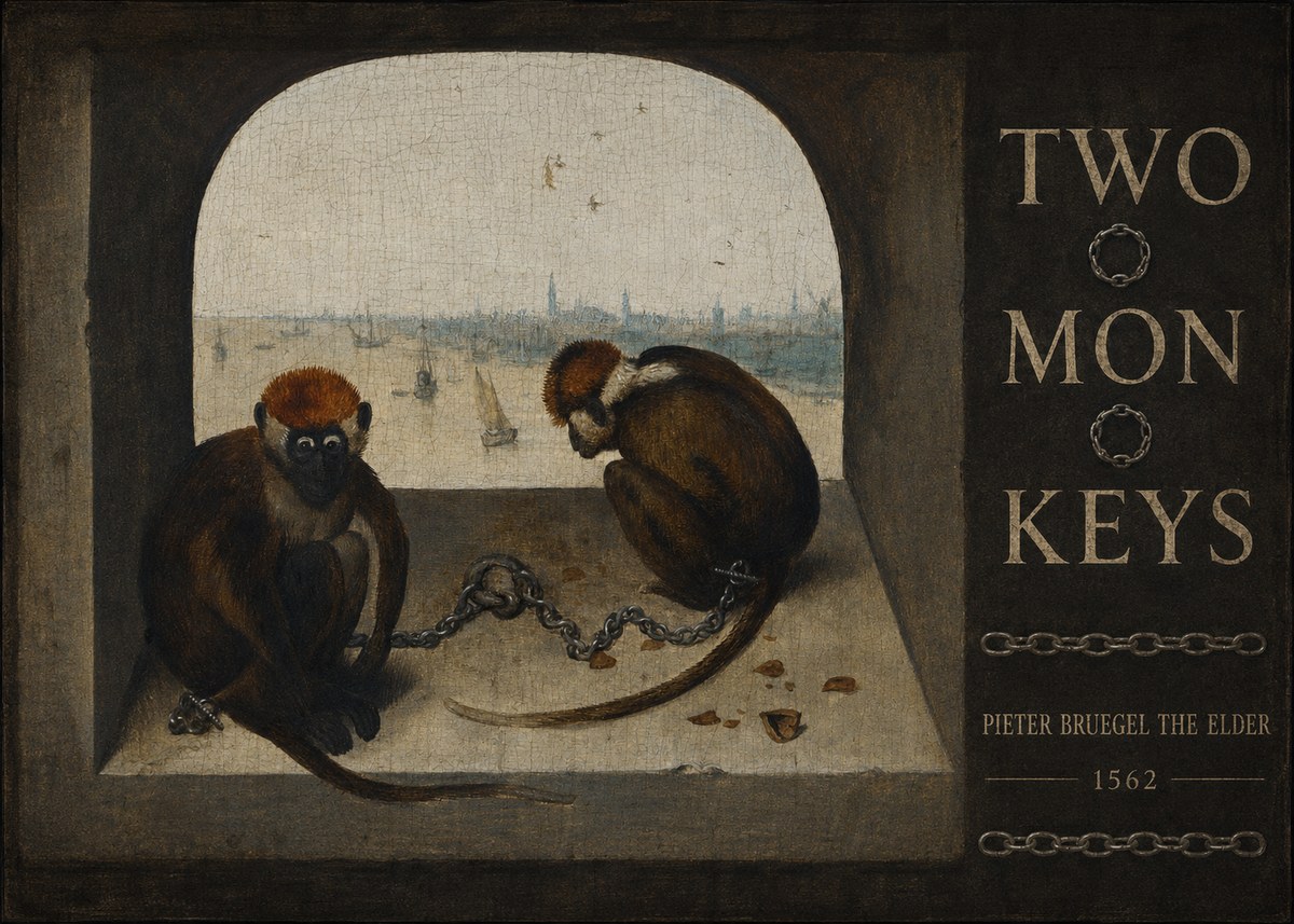 Pieter Bruegel Two Monkeys I No5 - Plakat