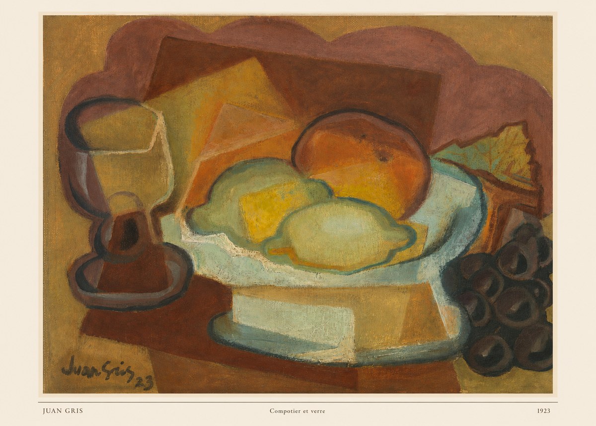Juan Gris Compotier Et Verre No6 - Plakat
