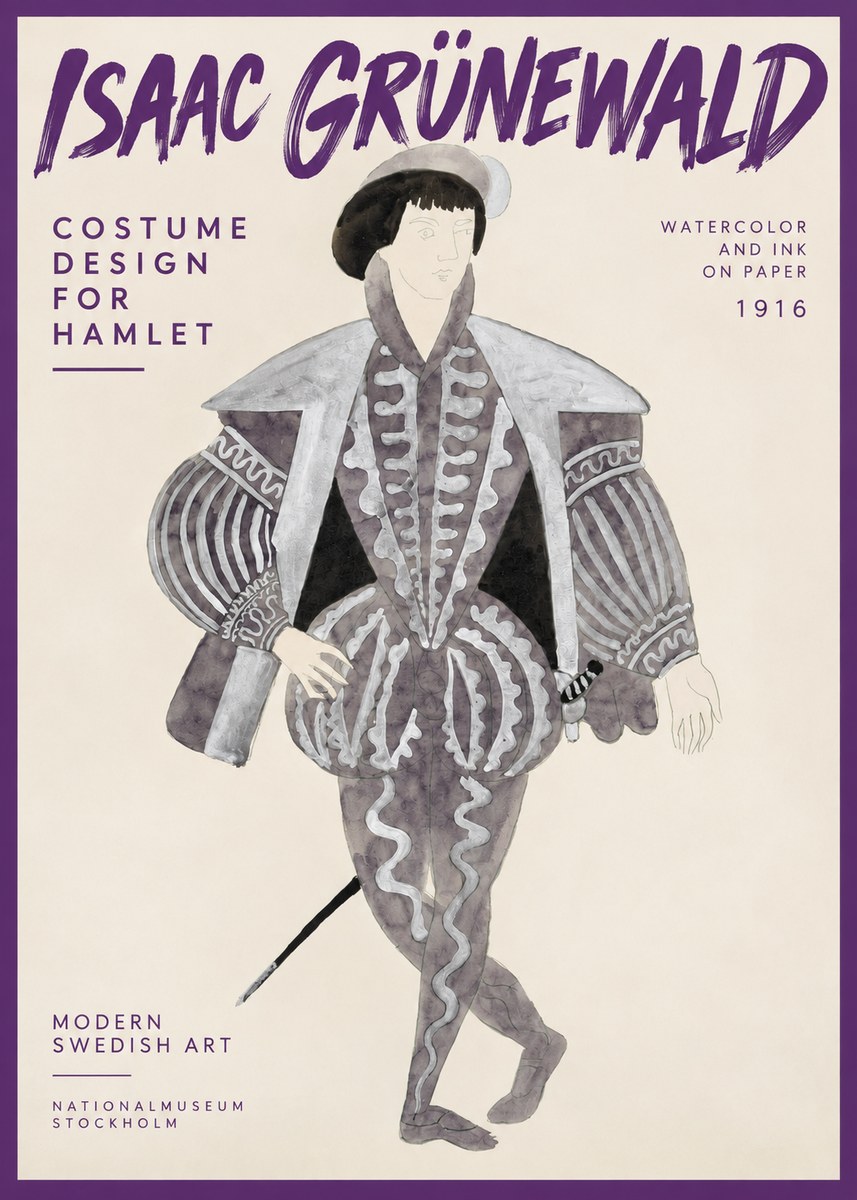 Isaac Grünewald Costume Design for Hamlet No2 - Plakat