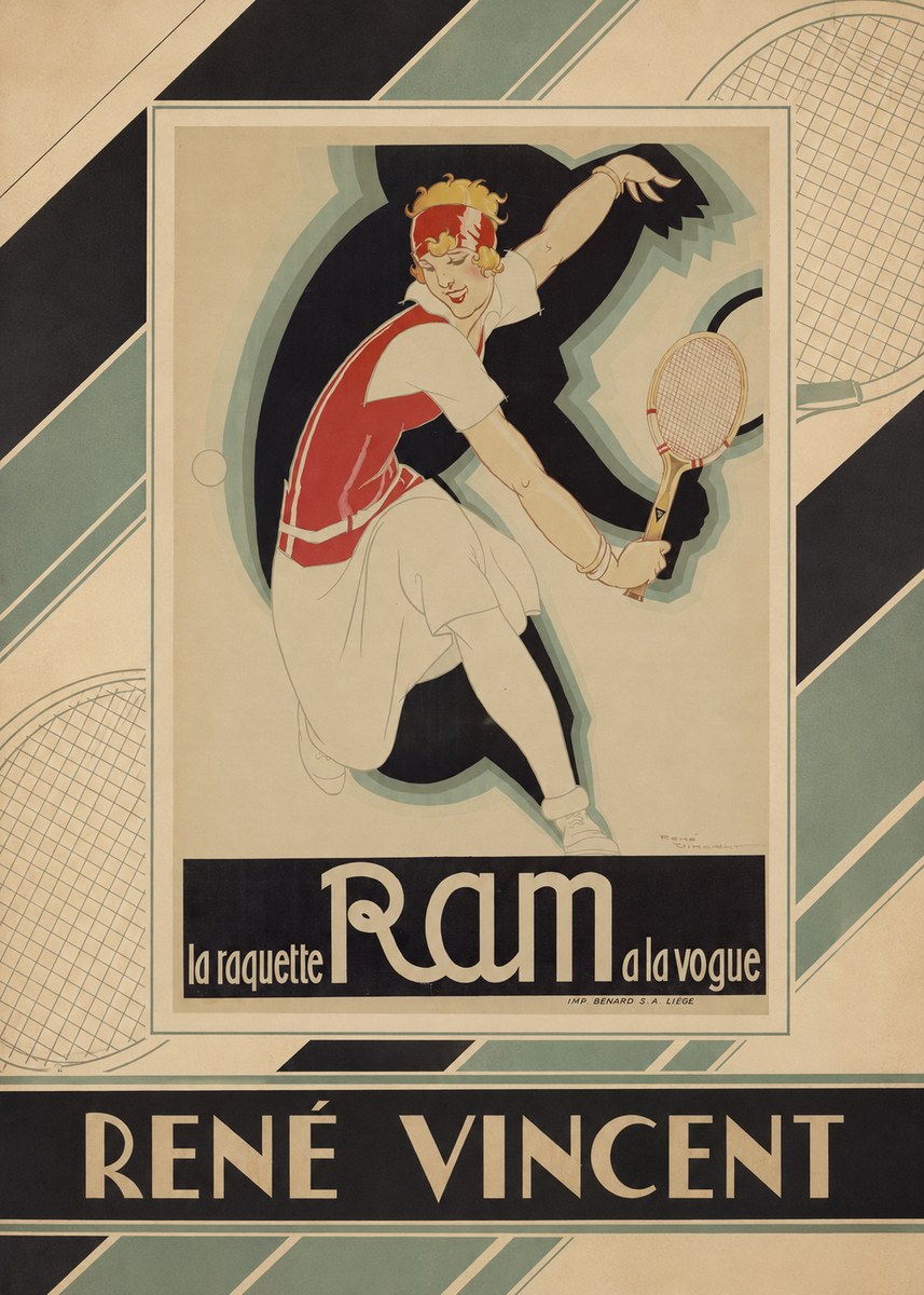 René Vincent Ram La Raquette À La Vogue No3 - Plakat