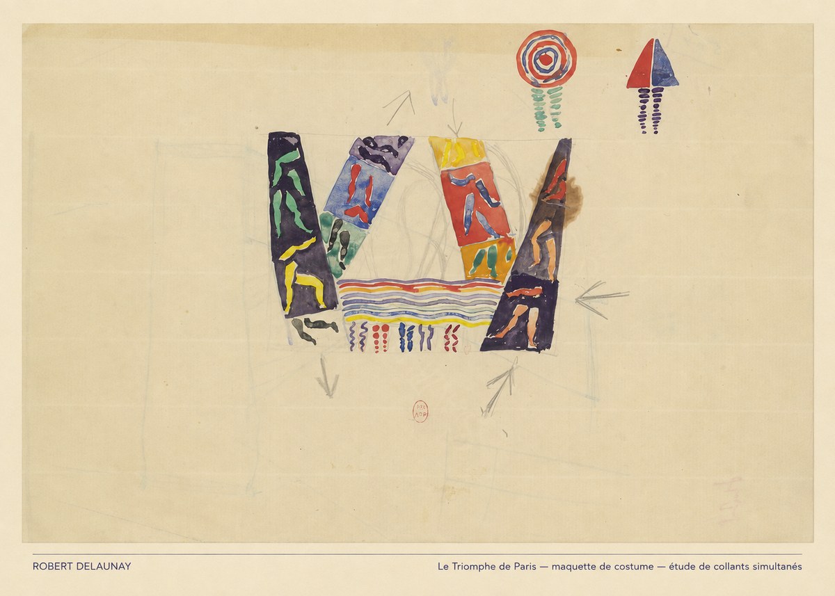 Robert Delaunay Le Triomphe De Paris — Maquette De Costume — Étude De Collants Simultanés No5 - Plakat