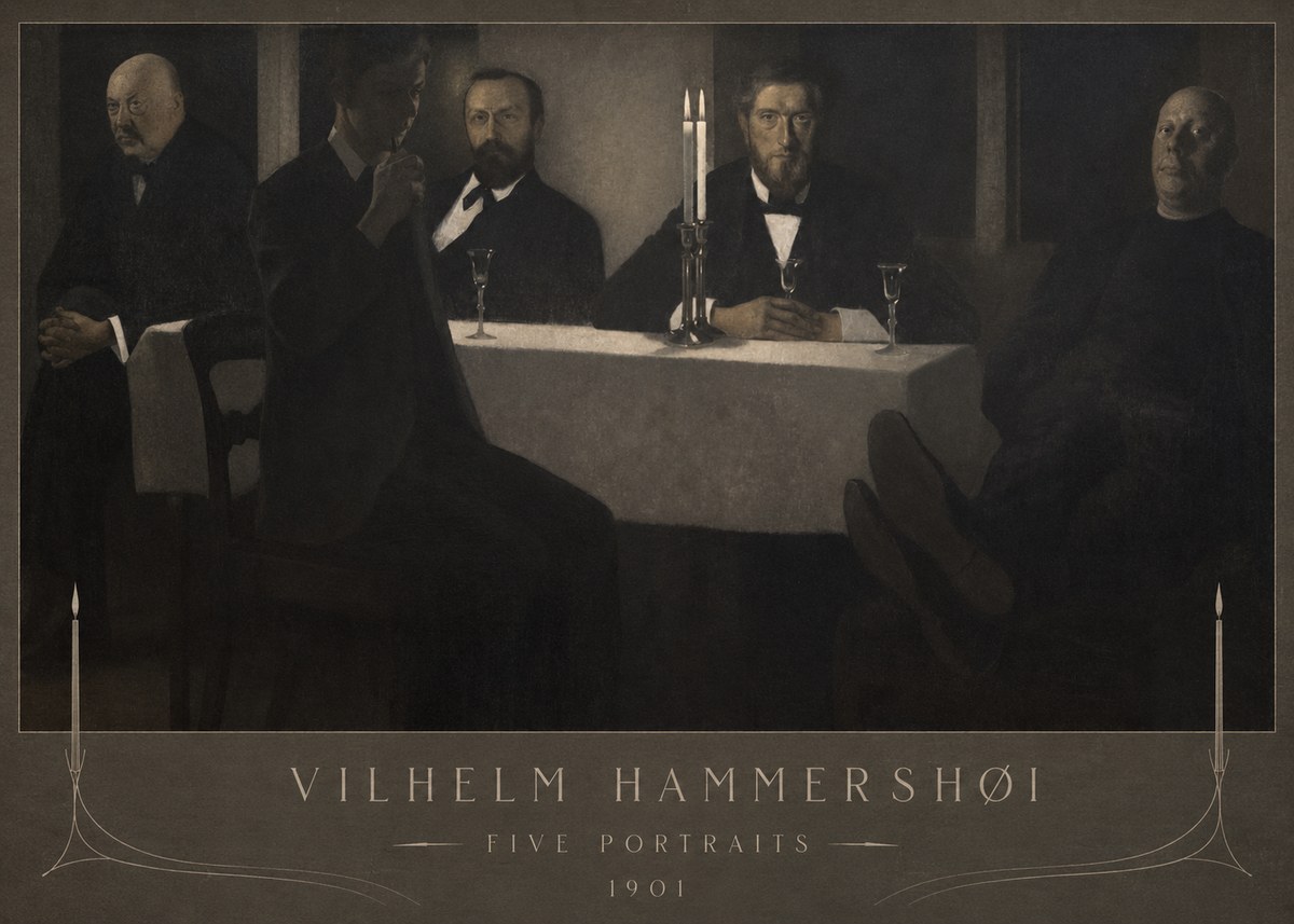Vilhelm Hammershøi Five Portraits I No4 - Plakat