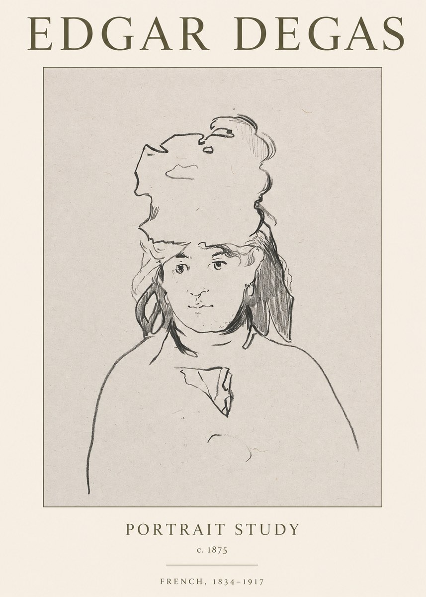 Edgar Degas Portrait Study No1 - Plakat