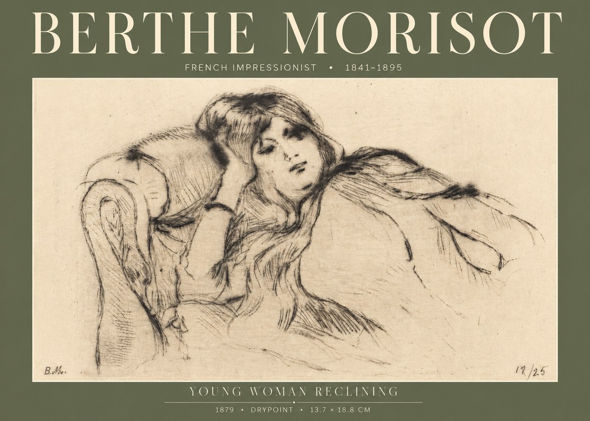Berthe Morisot Young Woman Reclining II No4 - Plakat