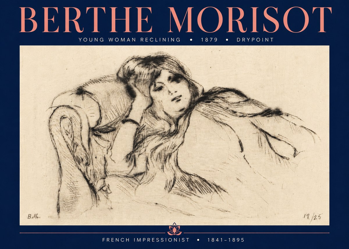 Berthe Morisot Young Woman Reclining II No6 - Plakat