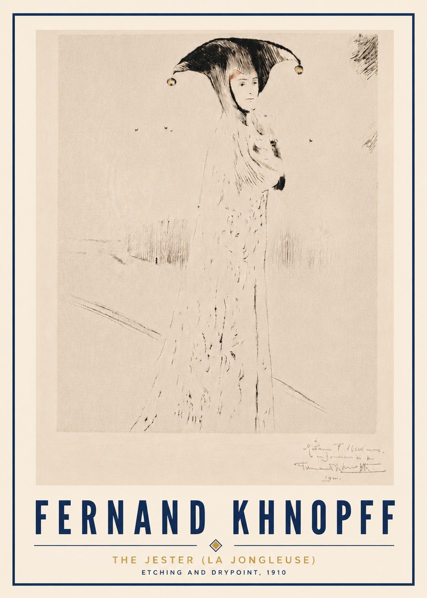 Fernand Khnopff The Jester (La Jongleuse) No5 - Plakat
