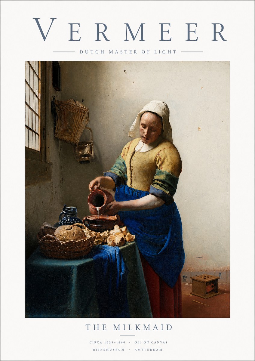 Vermeer The Milkmaid No3 - Plakat