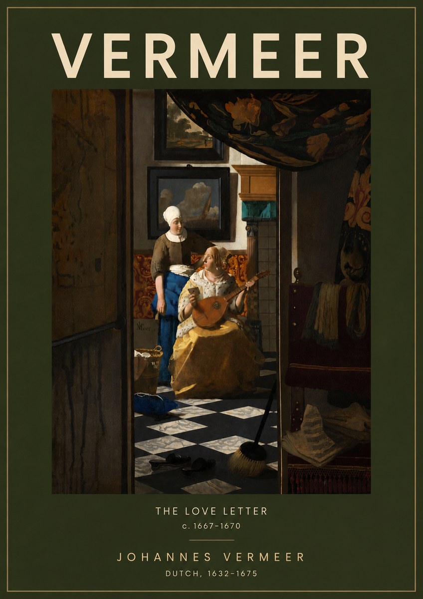 Vermeer The Love Letter No5 - Plakat