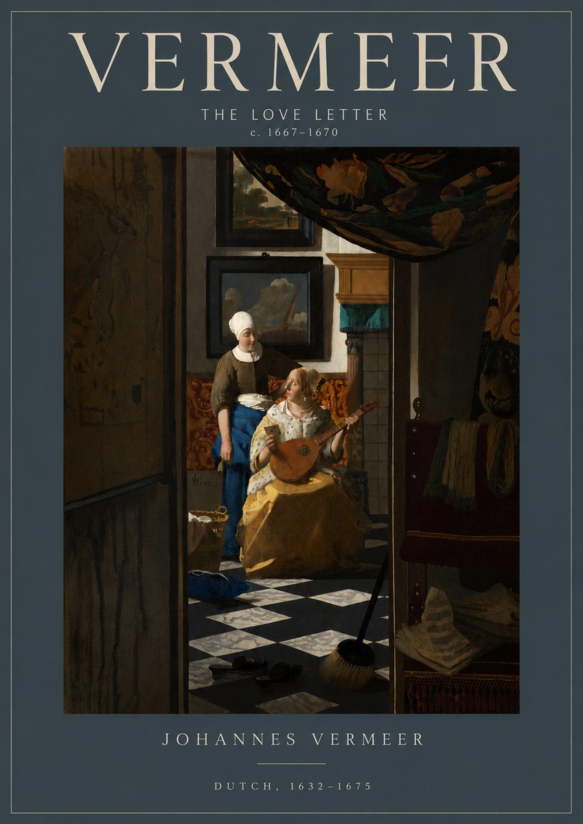 Vermeer The Love Letter No6 - Plakat