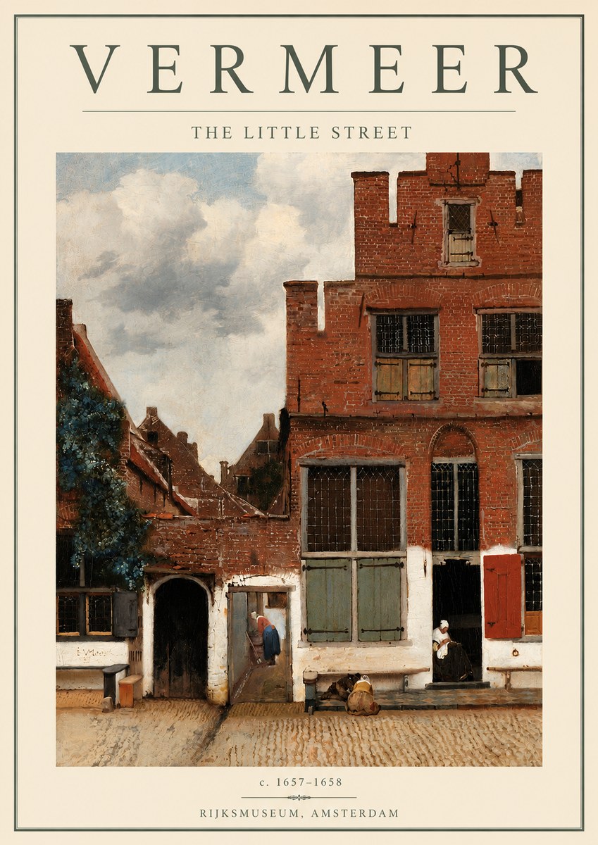 Vermeer The Little Street No4 - Plakat