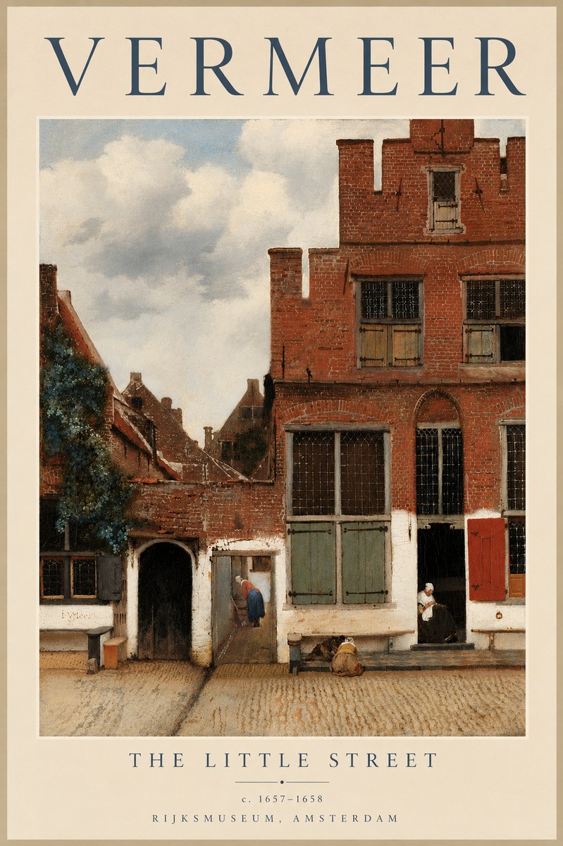 Vermeer The Little Street No5 - Plakat