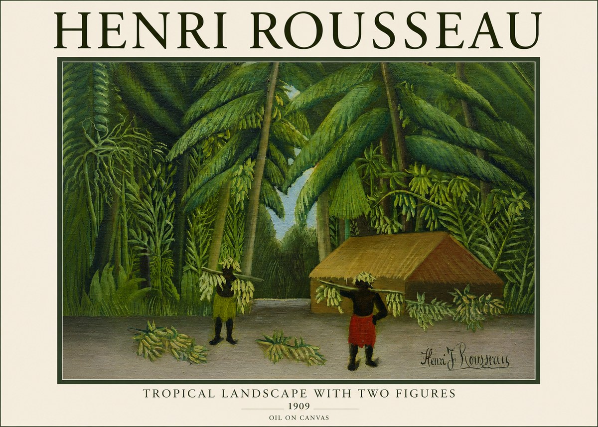 Rousseau Tropical Landscape with Two Figures No3 - Plakat