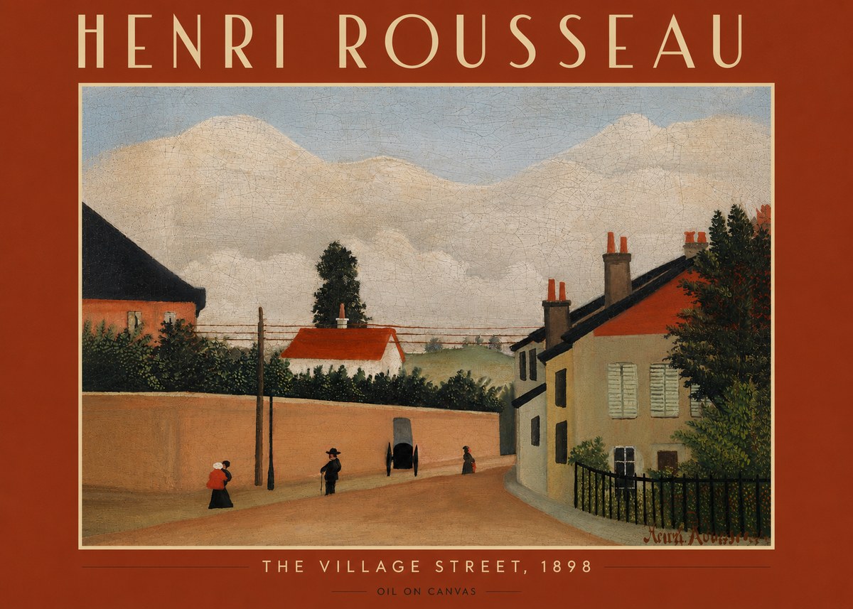 Rousseau The Village Street No4 - Plakat