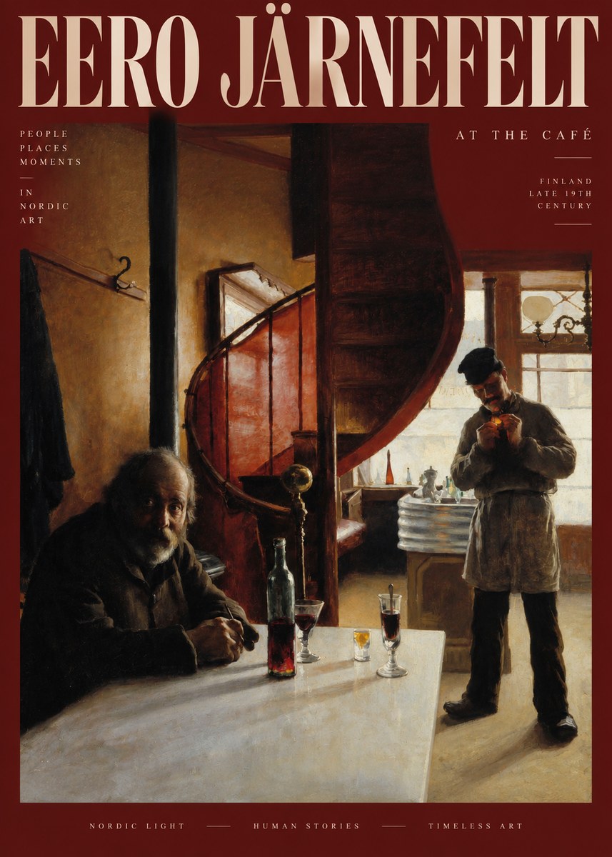 Eero Järnefelt Interior with Two Men No3 - Plakat
