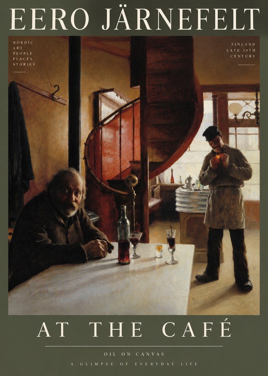 Eero Järnefelt Interior with Two Men No6 - Plakat
