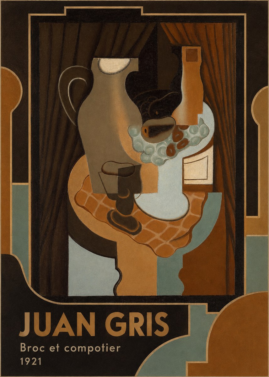 Juan Gris Broc Et Compotier No4 - Plakat
