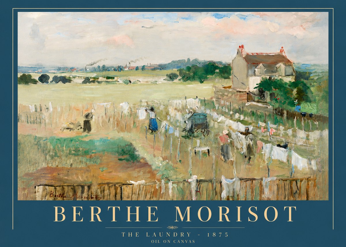 Berthe Morisot The Laundry - 1875 No5 - Plakat
