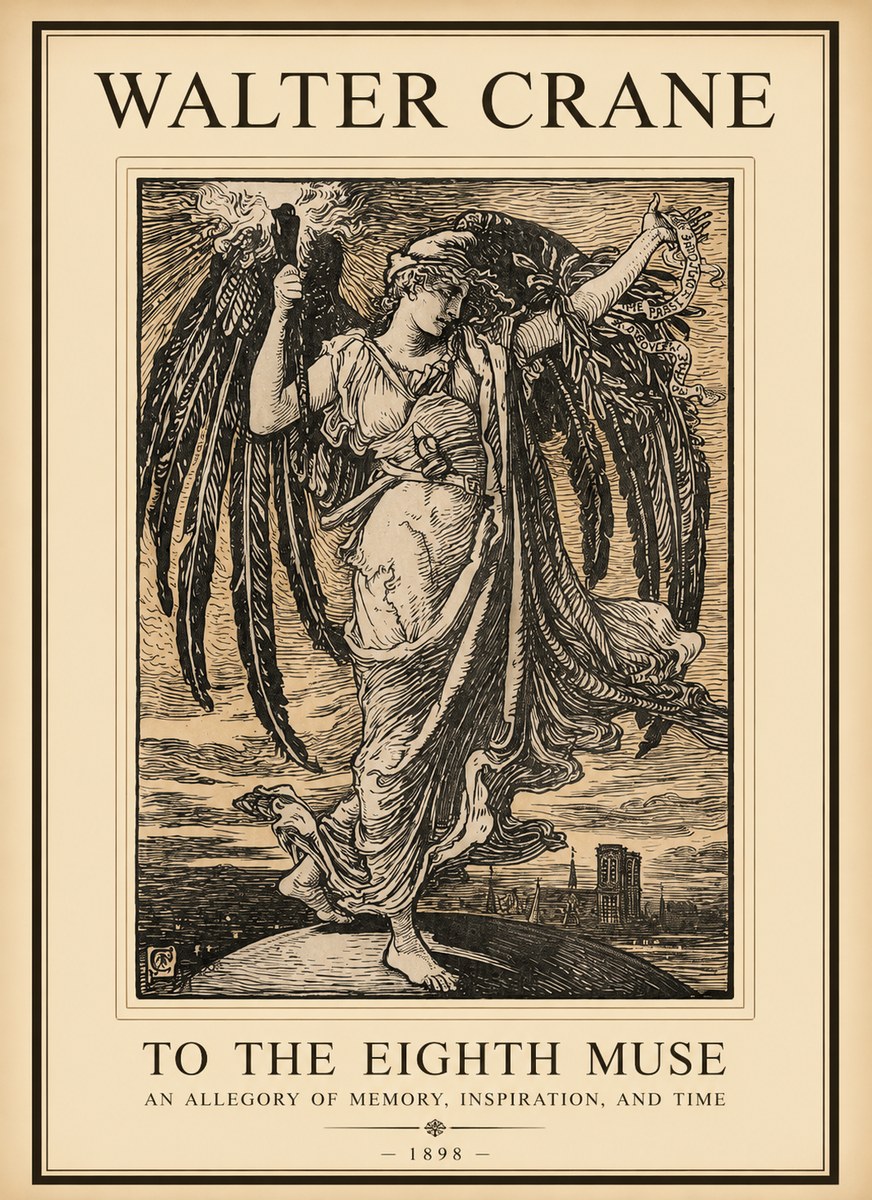 Walter Crane To the Eighth Muse No1 - Plakat