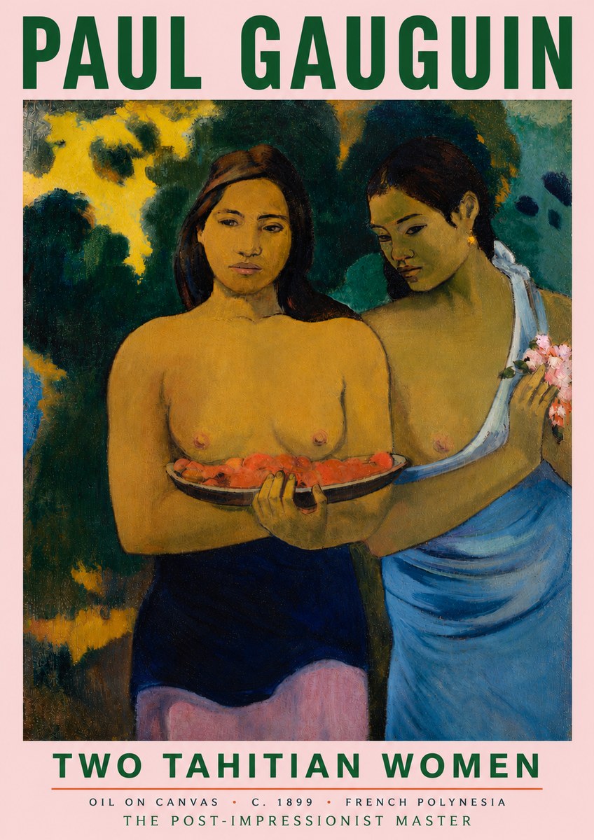 Paul Gauguin Two Tahitian Women I No5 - Plakat