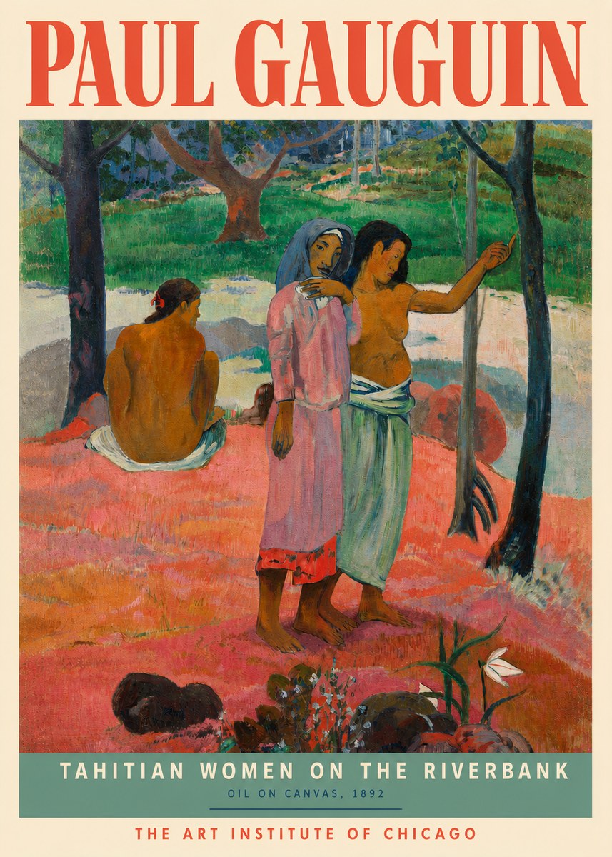 Paul Gauguin Tahitian Women on the Riverbank No3 - Plakat