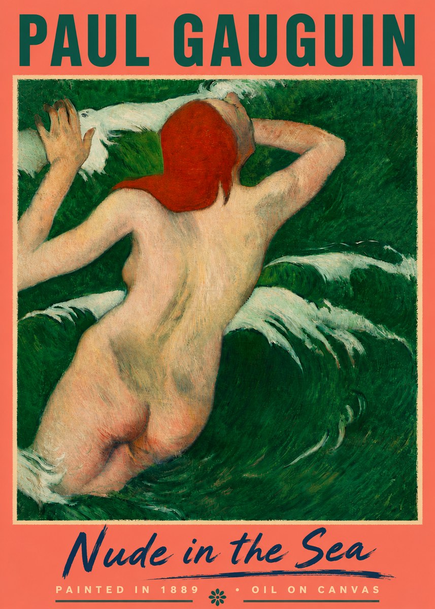 Paul Gauguin Nude in the Sea No5 - Plakat