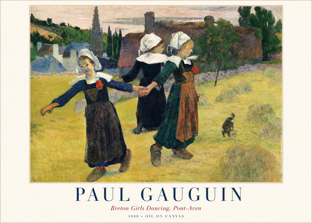 Paul Gauguin Breton Girls Dancing, Pont-aven No1 - Plakat