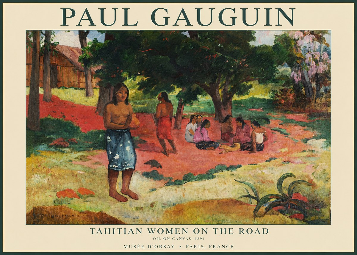 Paul Gauguin Tahitian Women on the Road No1 - Plakat