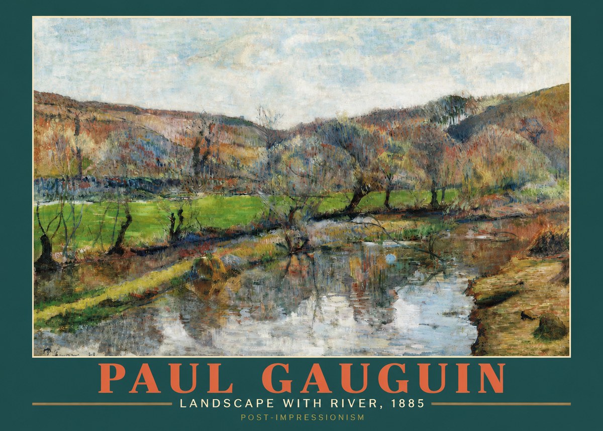 Paul Gauguin Landscape with River, 1885 No3 - Plakat