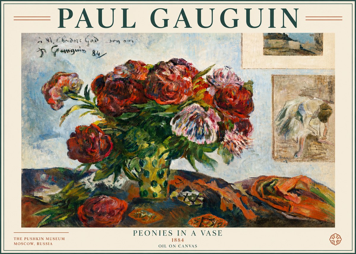 Paul Gauguin Peonies in a Vase No3 - Plakat