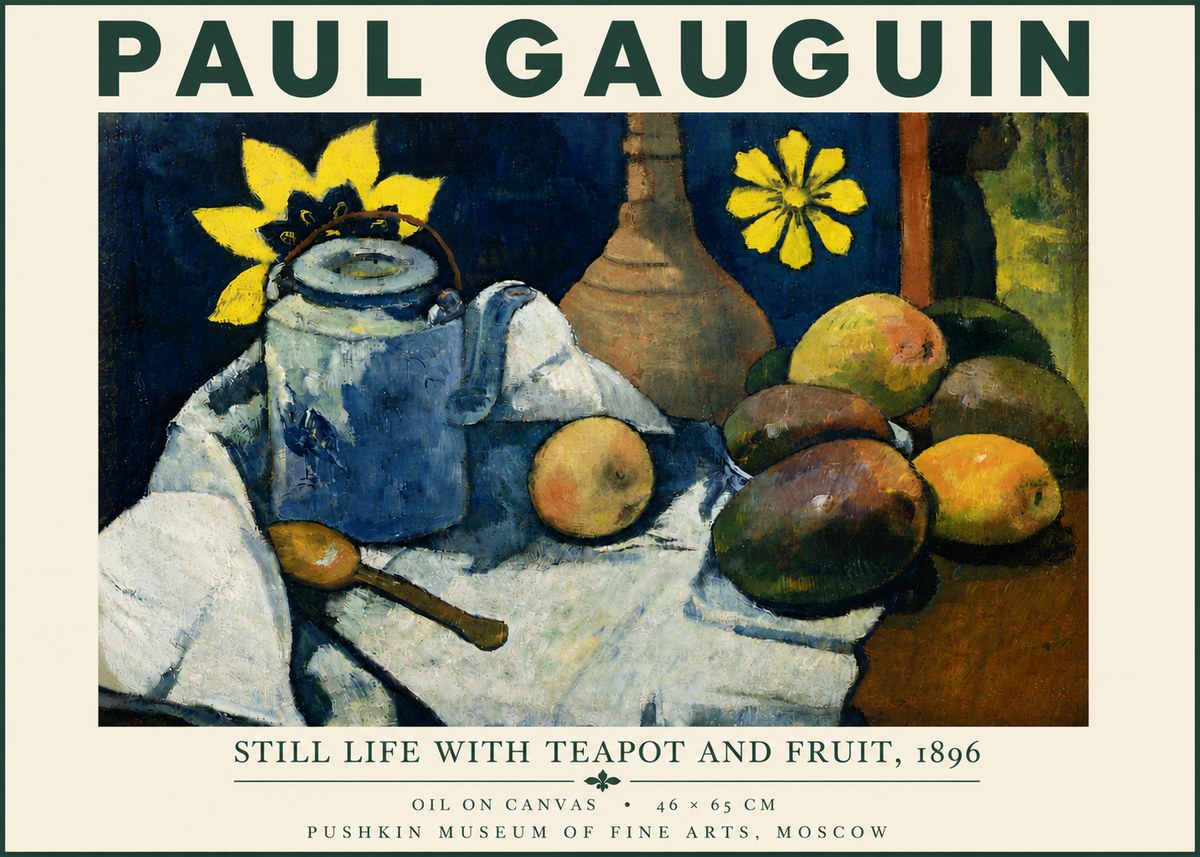 Paul Gauguin Still Life with Teapot and Fruit, 1896 No5 - Plakat