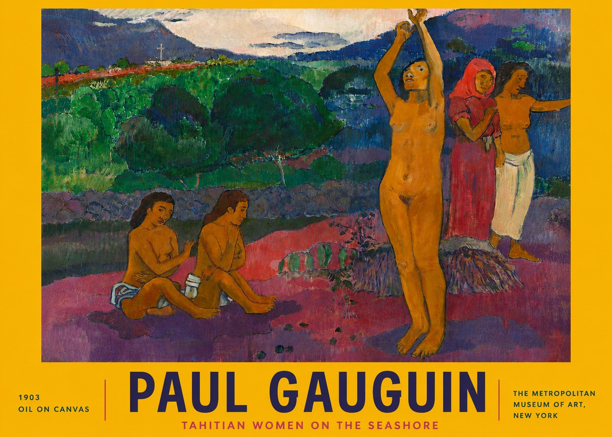 Paul Gauguin Tahitian Women on the Seashore No4 - Plakat