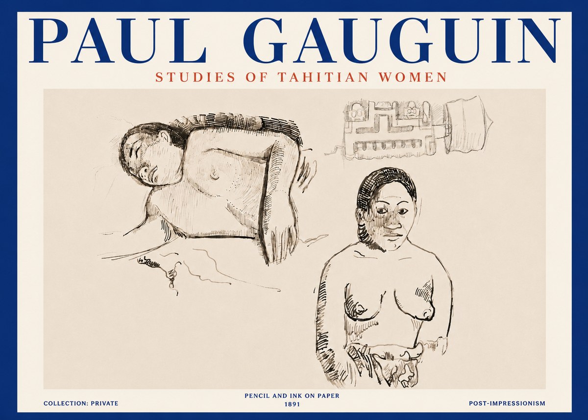 Paul Gauguin Studies of Tahitian Women No4 - Plakat