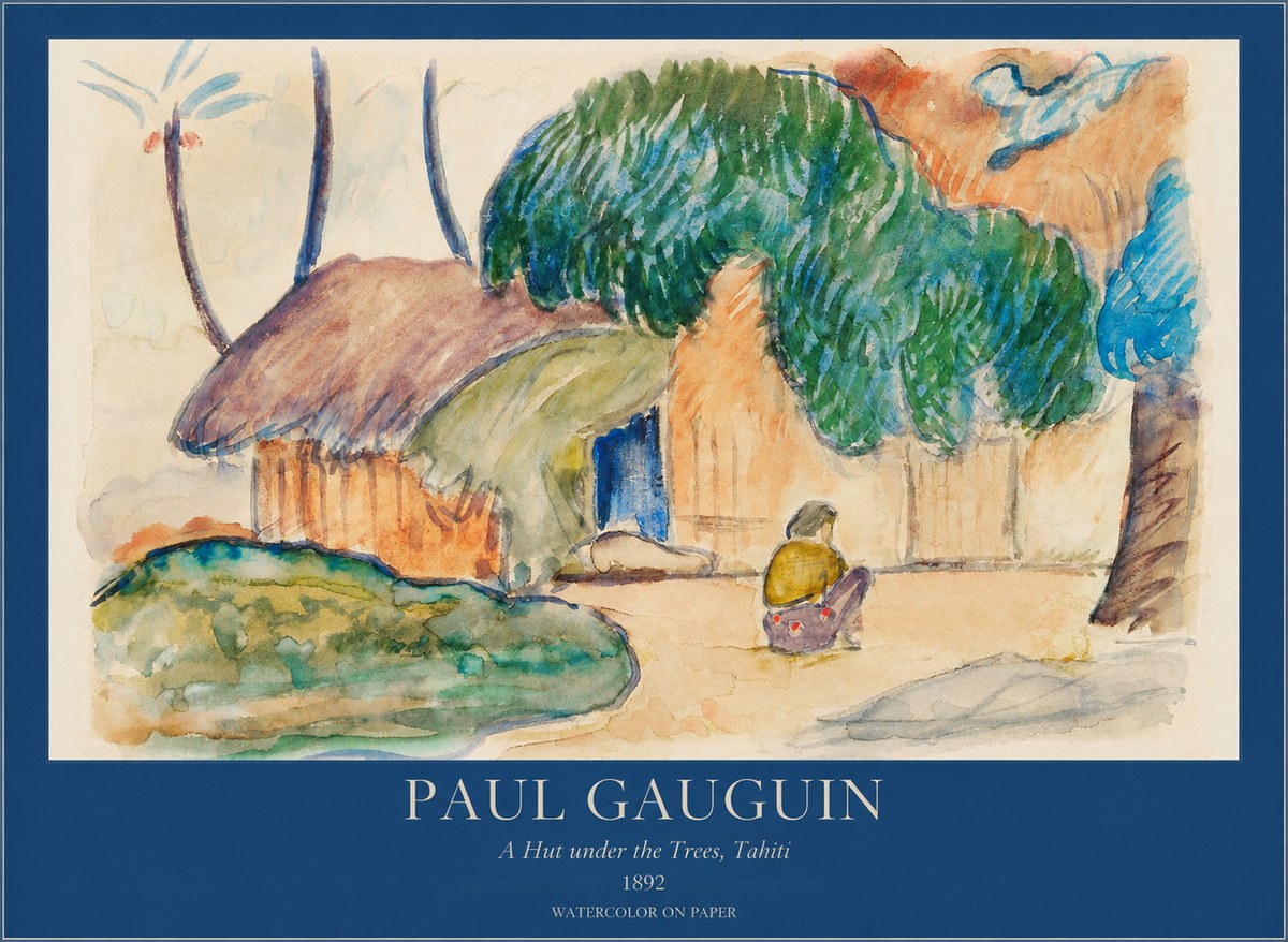 Paul Gauguin Native Hut in Tahiti No6 - Plakat