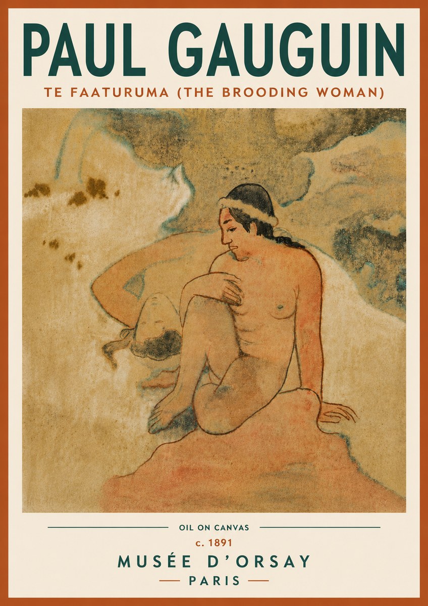 Paul Gauguin Te Faaturuma (the Brooding Woman) No5 - Plakat