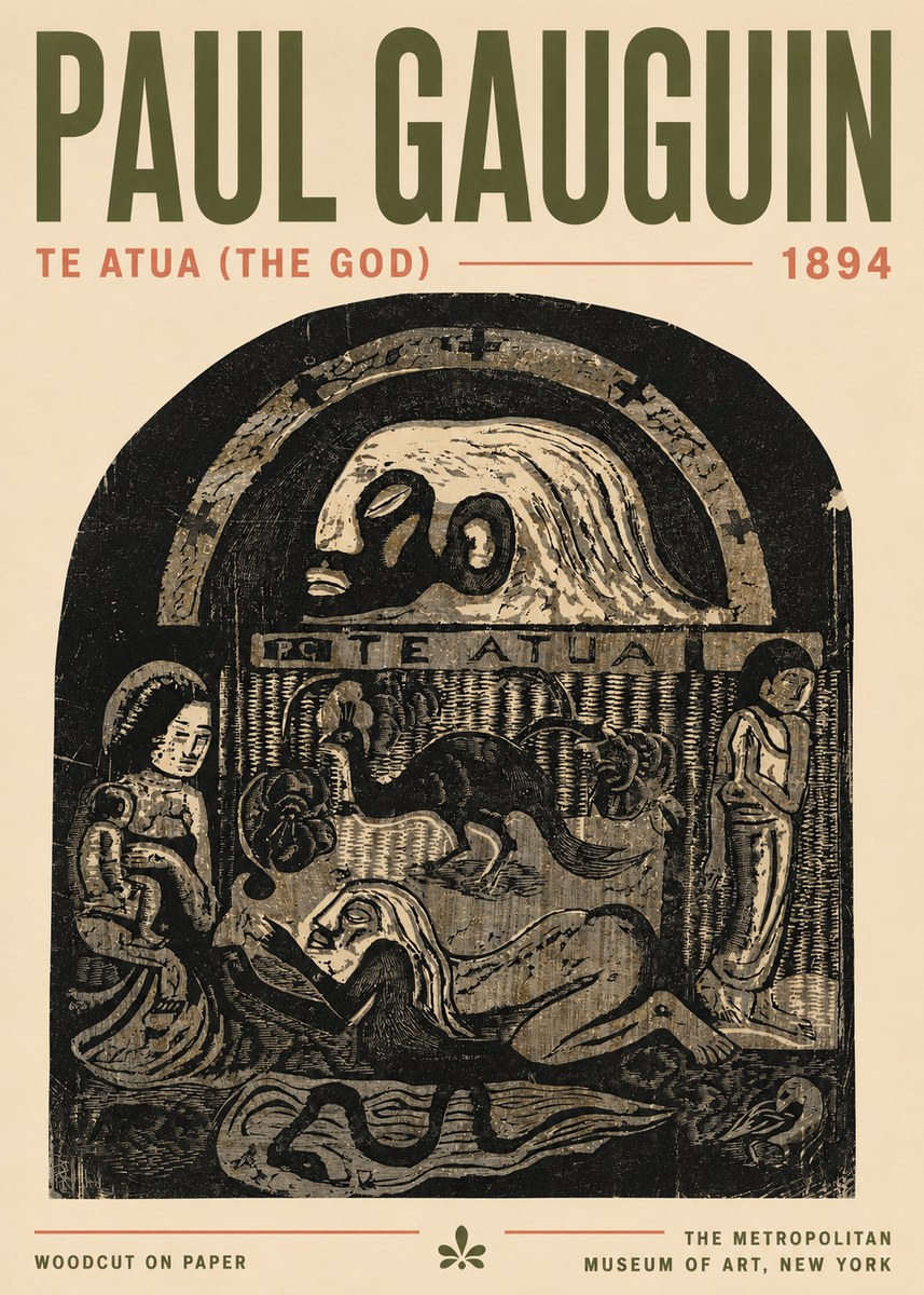 Paul Gauguin Te Atua (the God) No4 - Plakat